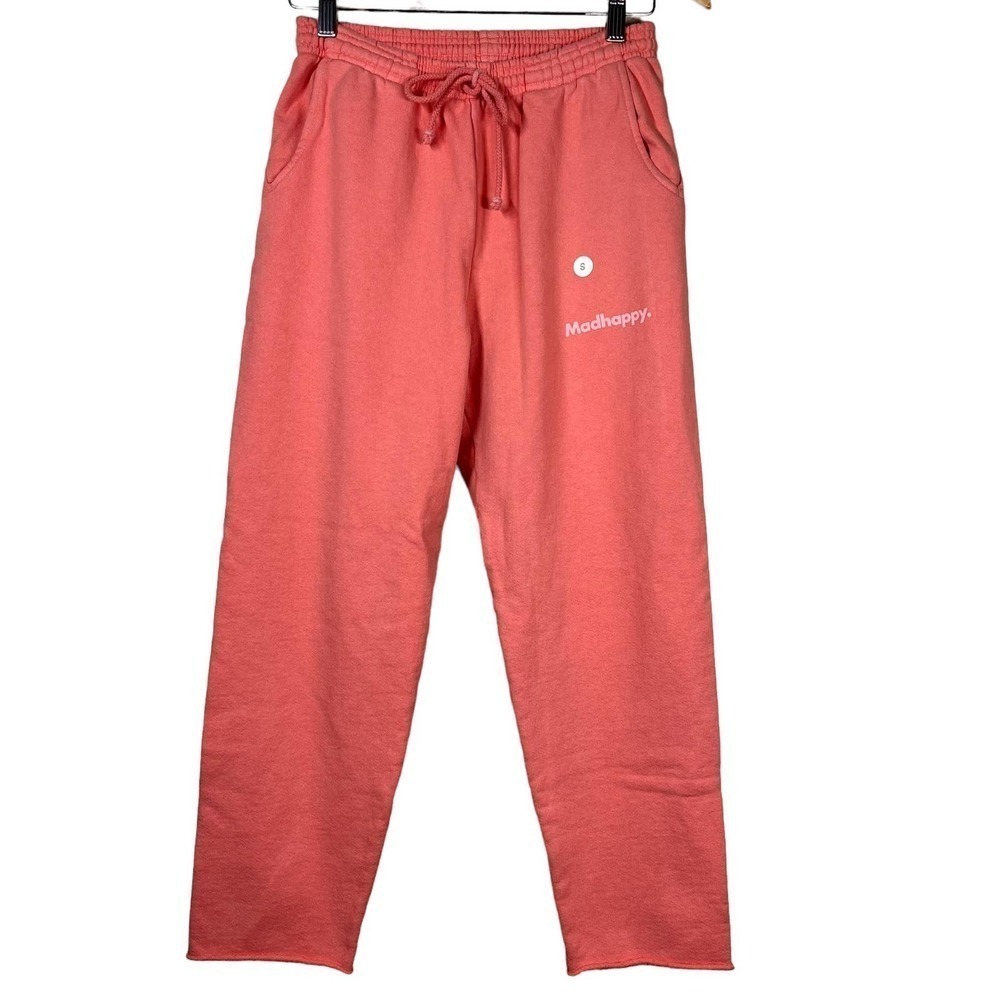 Madhappy Straight Leg‎ Fleece Sweat Pant Cropped Coral Pink Small